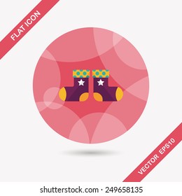 baby stocking flat icon with long shadow,eps10