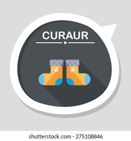 baby stocking flat icon with long shadow,eps10