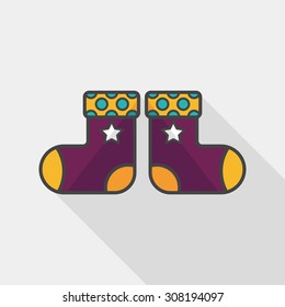 baby stocking flat icon with long shadow,eps10