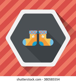 baby stocking flat icon with long shadow,eps10