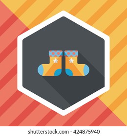 baby stocking flat icon with long shadow,eps10