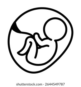 Baby in stomach icon outline set sign