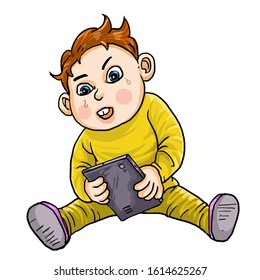 Baby stop crying when parent give the smartphone or tablet