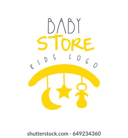Baby store kids logo colorful hand drawn vector Illustration