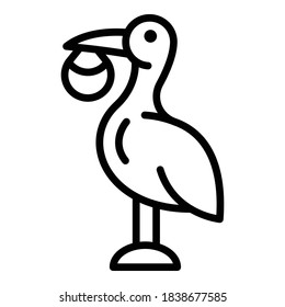 Baby stork icon. Outline baby stork vector icon for web design isolated on white background