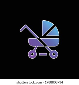 Baby Stroller blue gradient vector icon