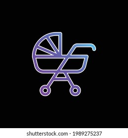 Baby Stroller blue gradient vector icon