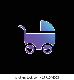 Baby Stroller blue gradient vector icon