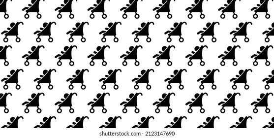 Baby stroller or buggy. Walking for taking care of children. Cartoon vector Baby carriage icon or symbol. Pushchair pictogram. Perambulator pictogram or logo.