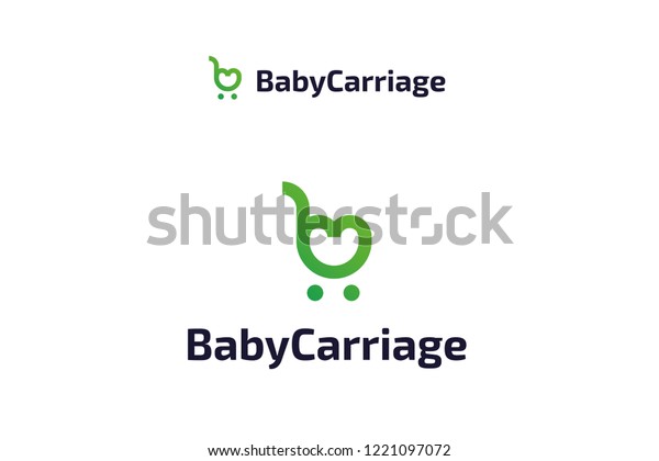 Baby Stroller Baby Carriage Logo Design Stock Vector Royalty Free