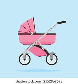 baby stroller, cute baby carriage suitable for posters and web icons