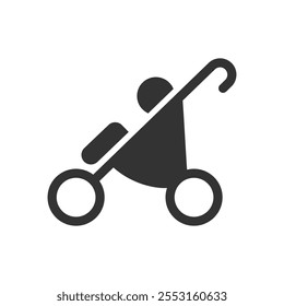 Baby stroller flat icon isolated vector illustration on white background.