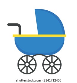Baby Stroller Flat vector icon which can easily modify or edit 
