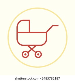 Baby stroller helpful trendy icon attractive abstract vector illustration artwork colorful design