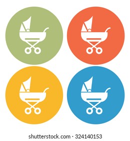 Baby stroller icon