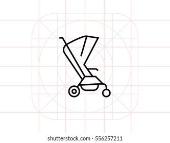 Baby stroller icon