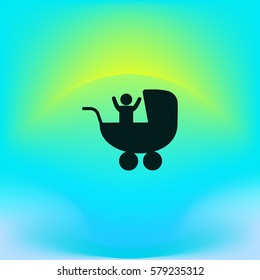 baby stroller, icon,