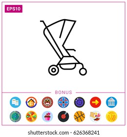 Baby stroller icon