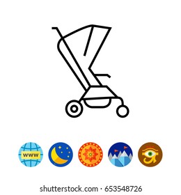 Baby stroller icon