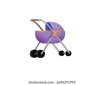 baby stroller icon 3d illustration render