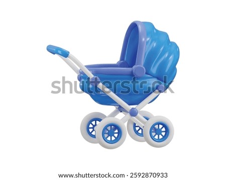 Baby stroller icon 3d render concept of little baby care or walking family baby stroller icon vector illustration