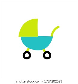 Baby stroller icon. Basic stain icon.