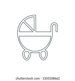 Baby stroller icon. Child car symbol