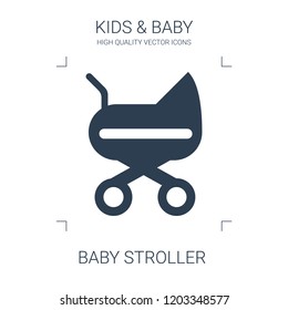 baby stroller icon. high quality filled baby stroller icon on white background. from kids baby collection flat trendy vector baby stroller symbol. use for web and mobile