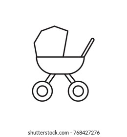 baby stroller icon illustration isolated vector sign symbol