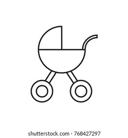 baby stroller icon illustration isolated vector sign symbol