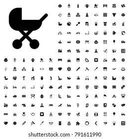 Baby stroller icon illustration isolated vector sign symbol. baby icons vector set.