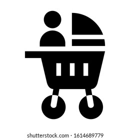baby stroller icon isolated sign symbol vector illustration - high quality black style vector icons
