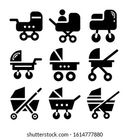 baby stroller icon isolated sign symbol vector illustration - Collection of high quality black style vector icons
