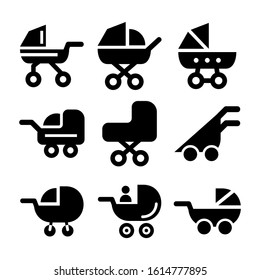 baby stroller icon isolated sign symbol vector illustration - Collection of high quality black style vector icons
