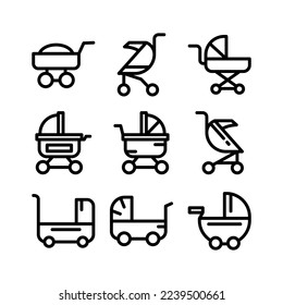 baby stroller icon or logo isolated sign symbol vector illustration - Collection of high quality black style vector icons

