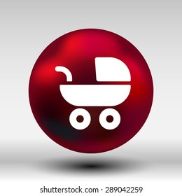 baby stroller icon, maternity wheel illustration born pram.