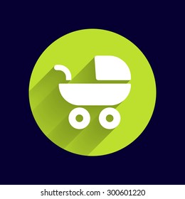 baby stroller icon, maternity wheel illustration born pram.