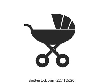 Baby stroller icon. Nursing stroller vector icon isolated. 