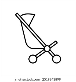 Baby stroller icon on transparent background