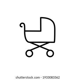 Icono de Baby Stroller sobre fondo blanco aislado. Ilustración vectorial.