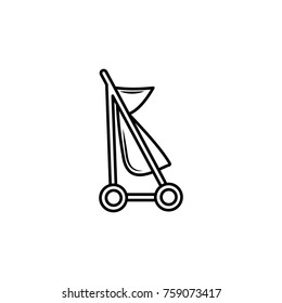 Baby stroller icon on white background