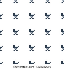 baby stroller icon pattern seamless white background. Editable filled baby stroller icon. baby stroller icon pattern for web and mobile.