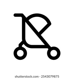 Baby stroller icon. Simple vector sign.