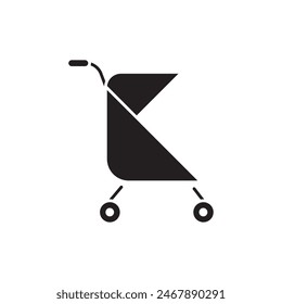 Baby stroller icon, template for graphic and web design. vector illustration