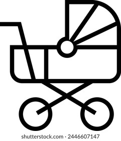 baby stroller icon. Thin linear style design isolated on white background