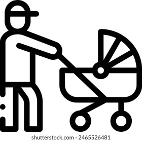 baby stroller icon. Thin Linear Style Design Isolated On White Background