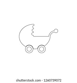 Baby Stroller icon. Toy element icon. Premium quality graphic design icon. Baby Signs, outline symbols collection icon for websites, web design, mobile app on white background