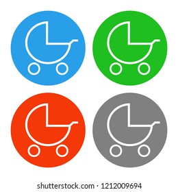 Baby stroller icon. Vector.