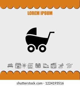baby stroller icon vector