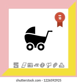 baby stroller icon vector